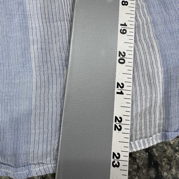 Express Button Down Up Womens XS Blue White Striped Boyfriend Long Sleeve - Picture 5 of 8